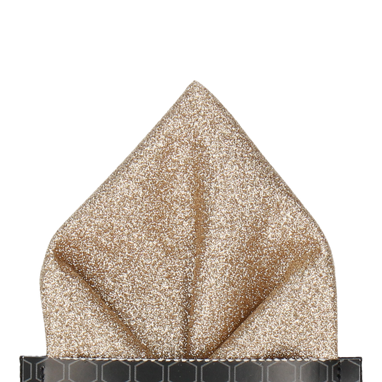 Gold Glitter Pocket Square - Pocket Square with Free UK Delivery - Mrs Bow Tie