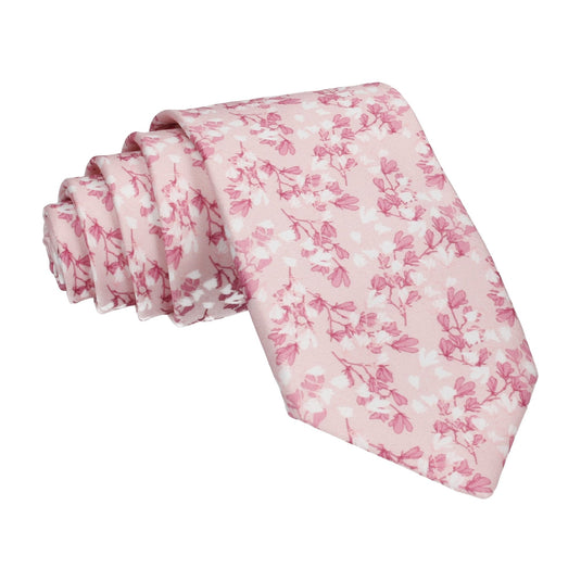 Magnolia Flowers Pink Floral Tie - Tie with Free UK Delivery - Mrs Bow Tie