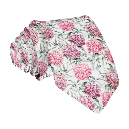 Pink Hydrangeas Floral Tie - Tie with Free UK Delivery - Mrs Bow Tie
