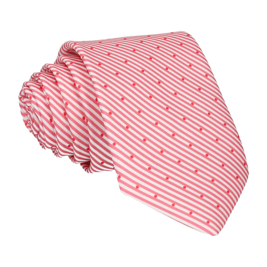 Red Dot Nautical Stripe Tie - Tie with Free UK Delivery - Mrs Bow Tie