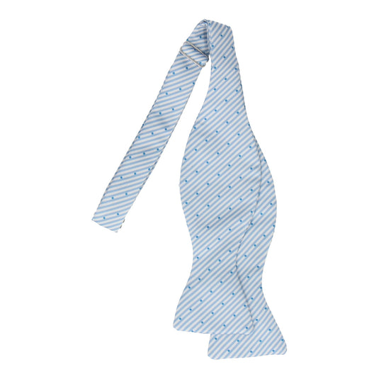 Light Blue Dot Nautical Stripe Bow Tie - Bow Tie with Free UK Delivery - Mrs Bow Tie