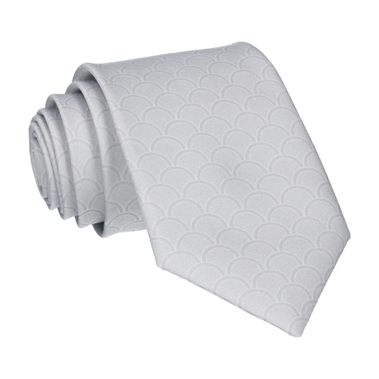Platinum Grey Wedding Fans Tie - Tie with Free UK Delivery - Mrs Bow Tie