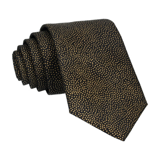 Gold Metallic Dots Black Tie - Tie with Free UK Delivery - Mrs Bow Tie