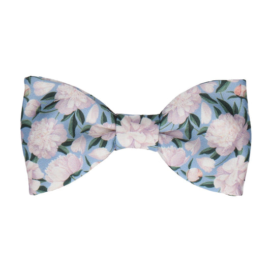 Dusty Blue Peonies Wedding Bow Tie - Bow Tie with Free UK Delivery - Mrs Bow Tie