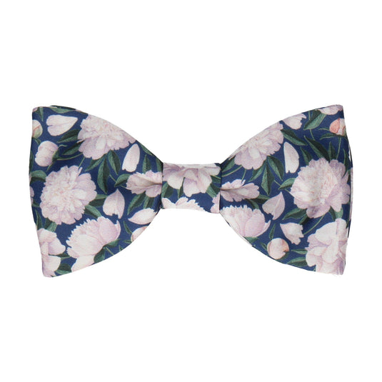 Dark Blue Peonies Wedding Bow Tie - Bow Tie with Free UK Delivery - Mrs Bow Tie
