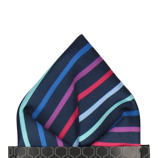 Bright Trendy Stripe Pocket Square - Pocket Square with Free UK Delivery - Mrs Bow Tie