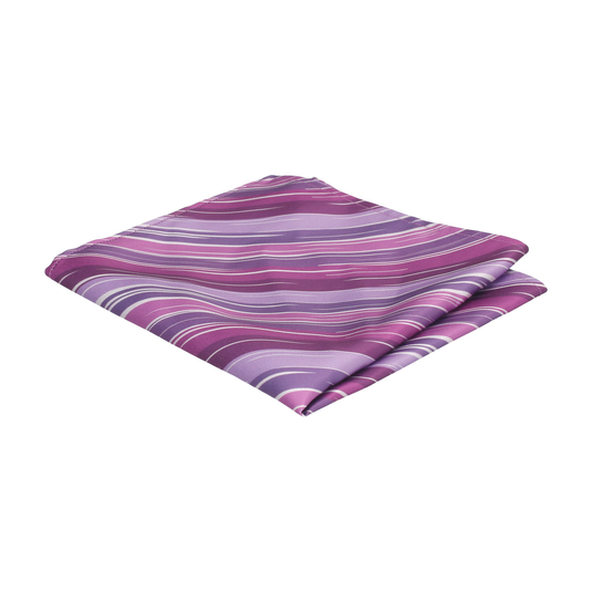Purple Rock Stripe Pocket Square - Pocket Square with Free UK Delivery - Mrs Bow Tie