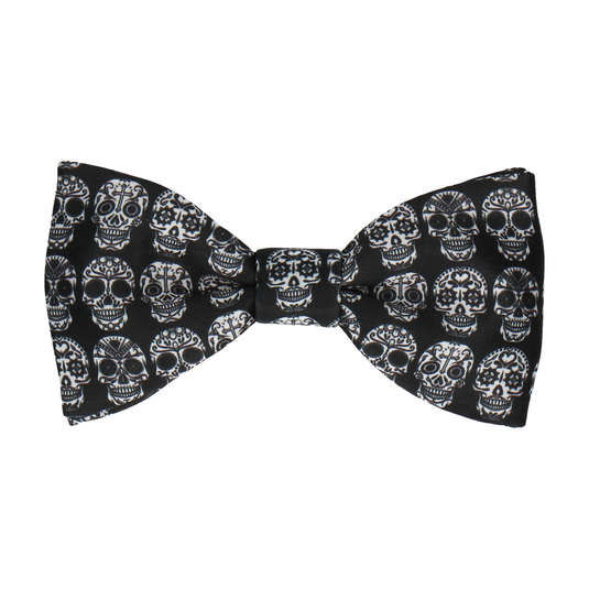 Mini Sugar Skulls Black Bow Tie - Bow Tie with Free UK Delivery - Mrs Bow Tie