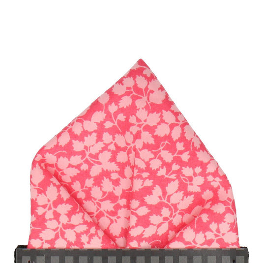Coral Pink Floral Glenjade Liberty Cotton Pocket Square - Pocket Square with Free UK Delivery - Mrs Bow Tie