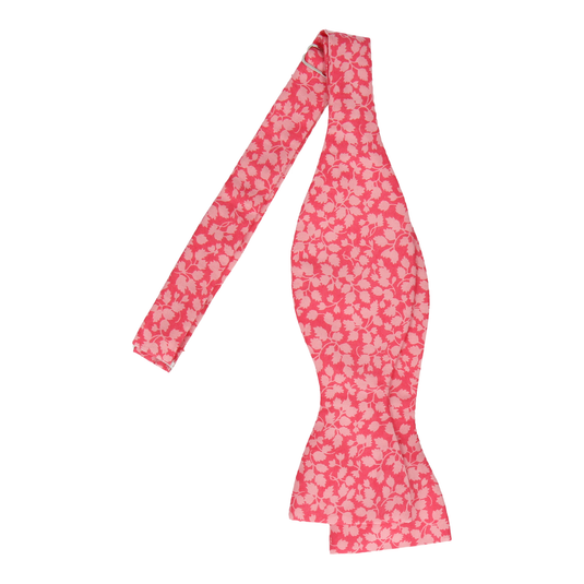 Coral Pink Floral Glenjade Liberty Cotton Bow Tie - Bow Tie with Free UK Delivery - Mrs Bow Tie