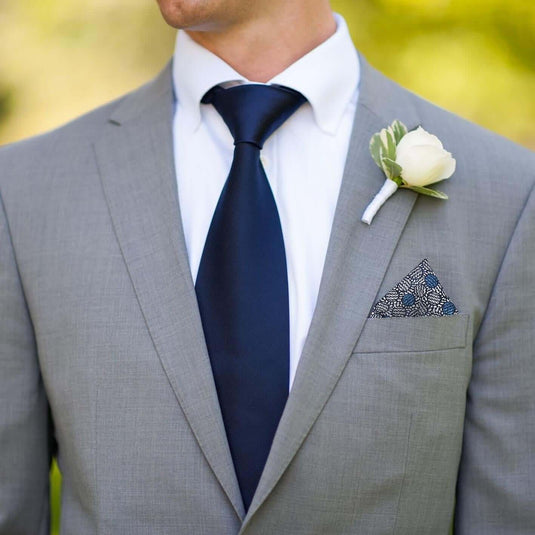 Achilles Blue Liberty Cotton Pocket Square - Pocket Square with Free UK Delivery - Mrs Bow Tie