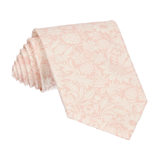 Pale Pink Floral Mortimer Liberty Cotton Tie - Tie with Free UK Delivery - Mrs Bow Tie