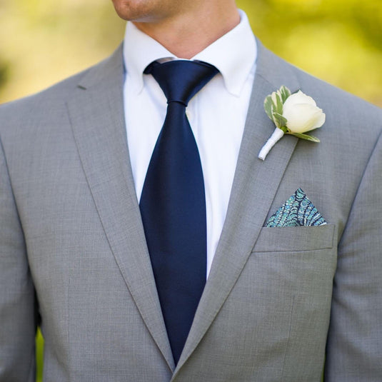 Blue & Green Paisley Liberty Cotton Pocket Square - Pocket Square with Free UK Delivery - Mrs Bow Tie