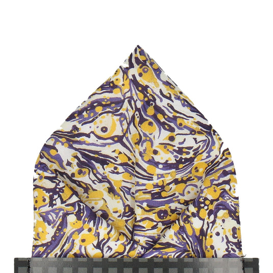 Saffron & Violet Liberty Cotton Pocket Square - Pocket Square with Free UK Delivery - Mrs Bow Tie