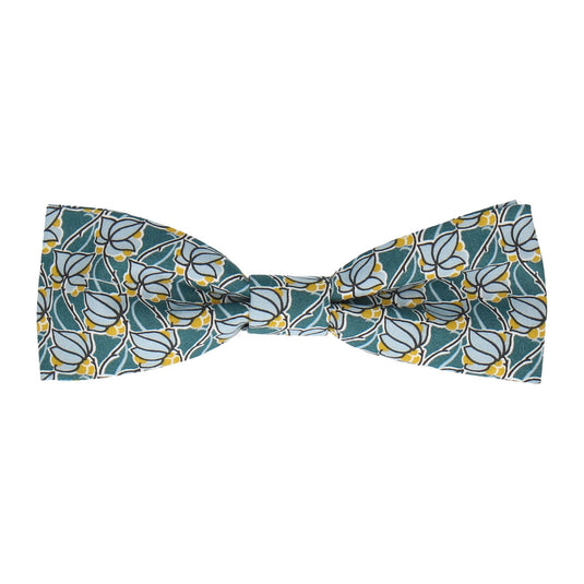 Teal Floral Tile Mosaic Liberty Bow Tie - Bow Tie with Free UK Delivery - Mrs Bow Tie