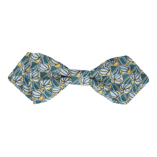 Teal Floral Tile Mosaic Liberty Bow Tie - Bow Tie with Free UK Delivery - Mrs Bow Tie