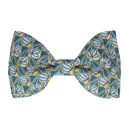 Teal Floral Tile Mosaic Liberty Bow Tie - Bow Tie with Free UK Delivery - Mrs Bow Tie