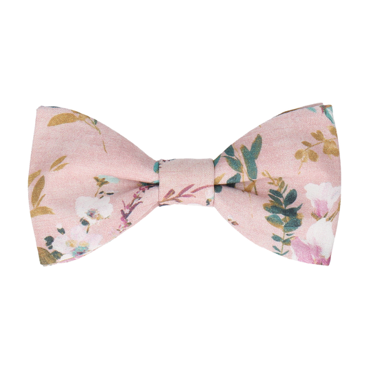 Dusty Pink Watercolour Asian Floral Bow Tie - Bow Tie with Free UK Delivery - Mrs Bow Tie