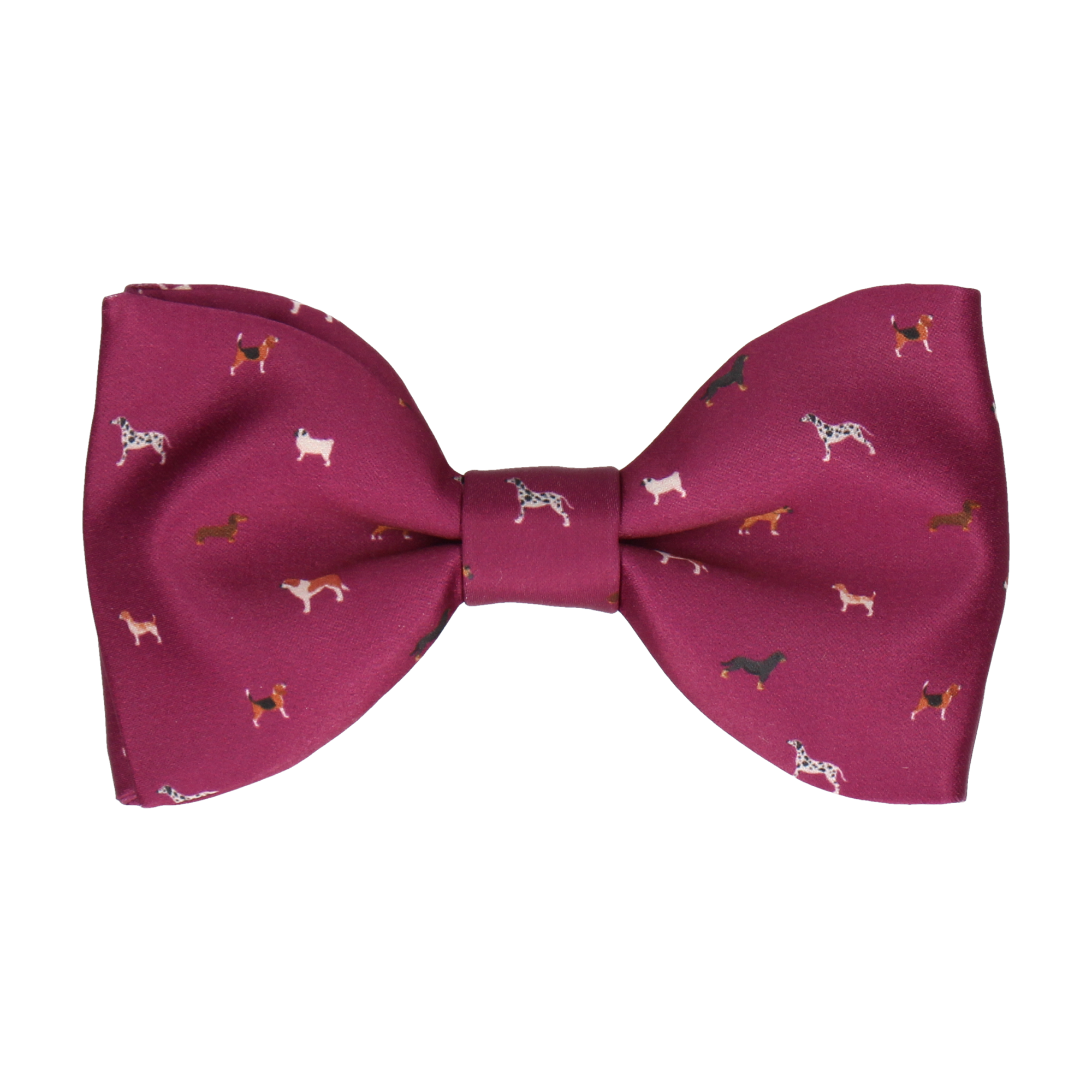 Mulberry Pink Dog Print Bow Tie