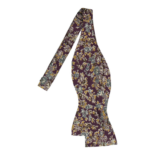 Purple Autumnal Floral Bow Tie - Bow Tie with Free UK Delivery - Mrs Bow Tie