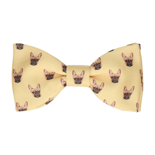 Light Yellow French Bulldog Face Bow Tie - Bow Tie with Free UK Delivery - Mrs Bow Tie