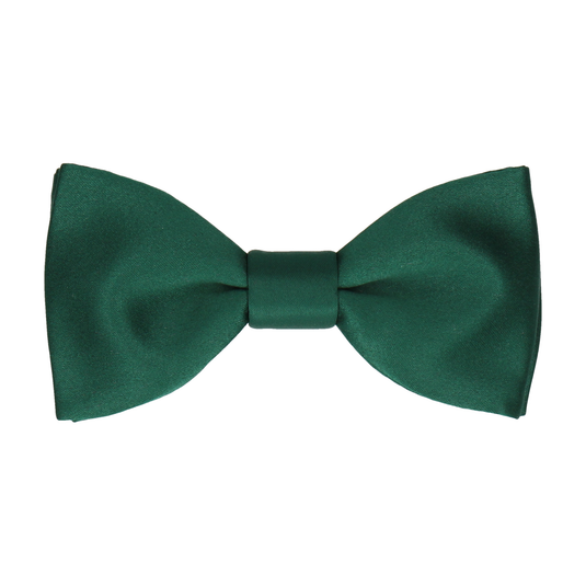 Bottle Green Solid Plain Satin Bow Tie - Bow Tie with Free UK Delivery - Mrs Bow Tie
