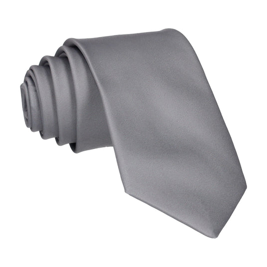 Plain Solid Thunder Grey Tie - Tie with Free UK Delivery - Mrs Bow Tie