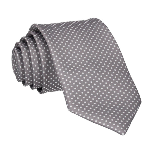 Thunder Grey Pin Dots Tie - Tie with Free UK Delivery - Mrs Bow Tie