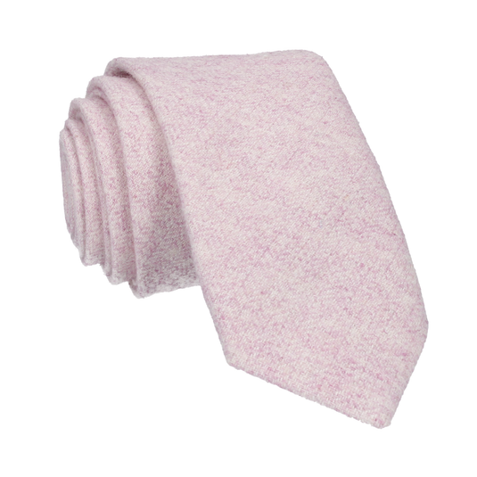 Herringbone Pale Pink Woollen Tie - Tie with Free UK Delivery - Mrs Bow Tie