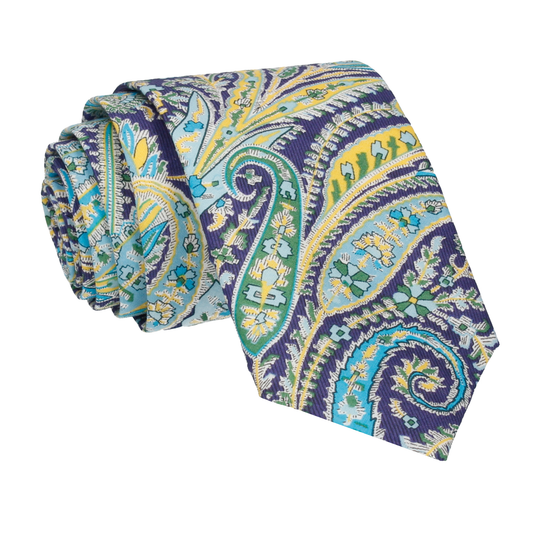 Purple Multi Paisley Felix Liberty Cotton Tie - Tie with Free UK Delivery - Mrs Bow Tie