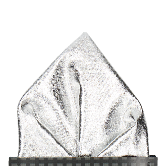 Metallic Silver Pocket Square - Pocket Square with Free UK Delivery - Mrs Bow Tie