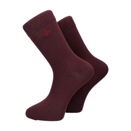 Damson Red Cotton Socks - Socks with Free UK Delivery - Mrs Bow Tie