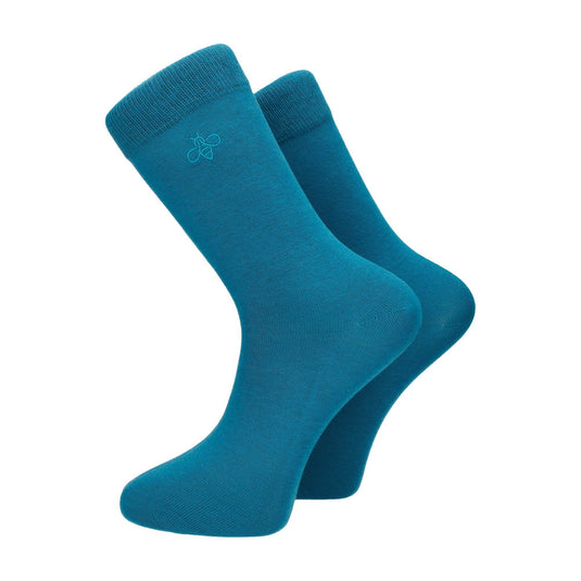 Peacock Blue Cotton Socks - Socks with Free UK Delivery - Mrs Bow Tie