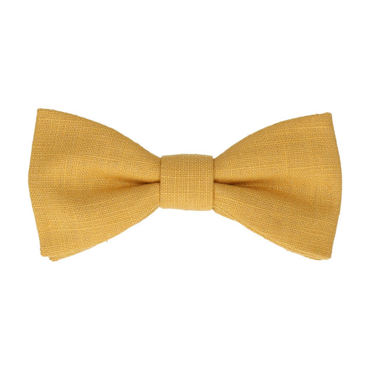 Linen Yellow Bow Tie - Bow Tie with Free UK Delivery - Mrs Bow Tie
