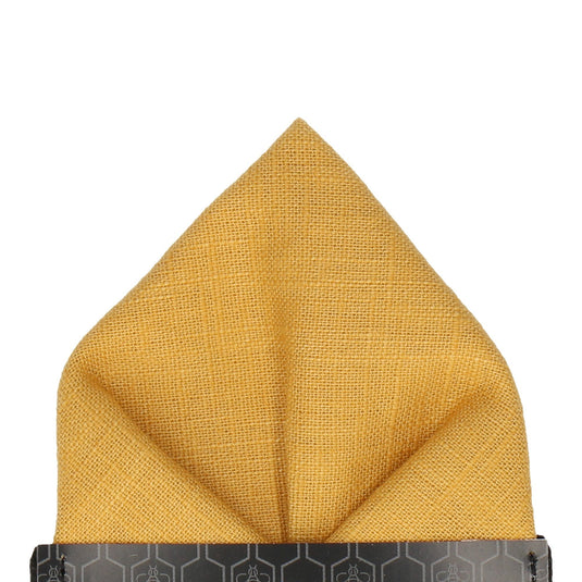 Linen Yellow Pocket Square - Pocket Square with Free UK Delivery - Mrs Bow Tie