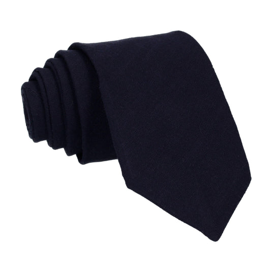 Soft Linen Navy Blue Tie - Tie with Free UK Delivery - Mrs Bow Tie