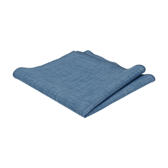 Blue Textured Cotton Linen Pocket Square - Pocket Square with Free UK Delivery - Mrs Bow Tie