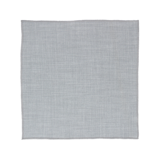 Pale Grey Textured Cotton Linen Pocket Square - Pocket Square with Free UK Delivery - Mrs Bow Tie