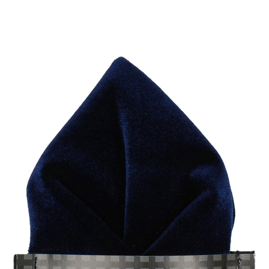 Navy Blue Velvet Pocket Square - Pocket Square with Free UK Delivery - Mrs Bow Tie