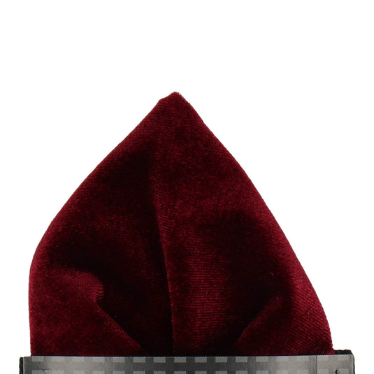 Wine Velvet Pocket Square - Pocket Square with Free UK Delivery - Mrs Bow Tie