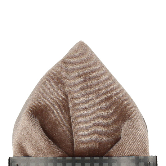 Truffle Velvet Pocket Square - Pocket Square with Free UK Delivery - Mrs Bow Tie