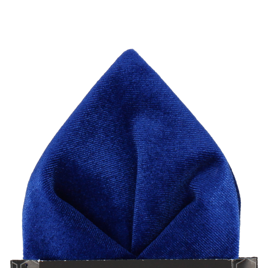Royal Blue Velvet Pocket Square - Pocket Square with Free UK Delivery - Mrs Bow Tie