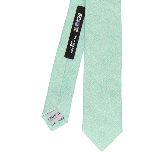 Seafoam Green Tiny Petal Cotton Tie - Tie with Free UK Delivery - Mrs Bow Tie