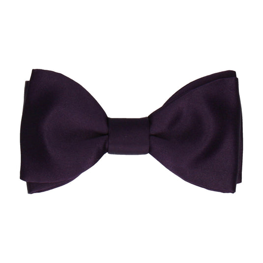 Midnight Purple Solid Plain Satin Bow Tie - Bow Tie with Free UK Delivery - Mrs Bow Tie