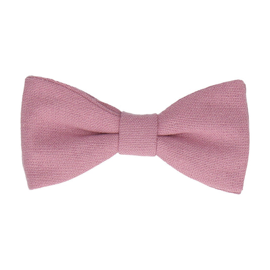 Powder Pink Linen Bow Tie - Bow Tie with Free UK Delivery - Mrs Bow Tie