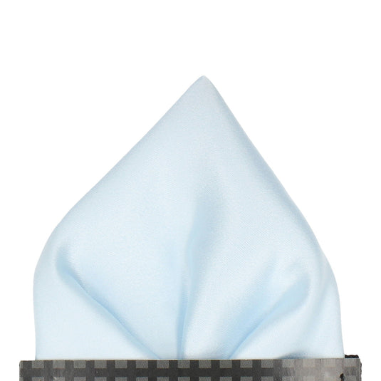 Satin Plain Solid Ice Blue Pocket Square - Pocket Square with Free UK Delivery - Mrs Bow Tie