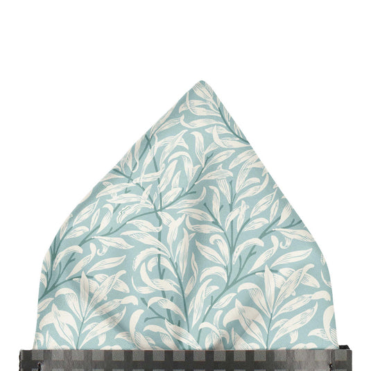 William Morris Willow Bough Duck Egg Blue Pre-Folded Pocket Square