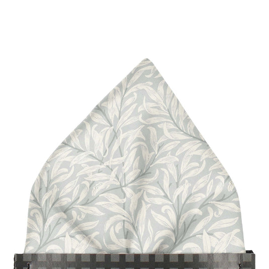 William Morris Willow Bough Soft Grey Pre-Folded Pocket Square