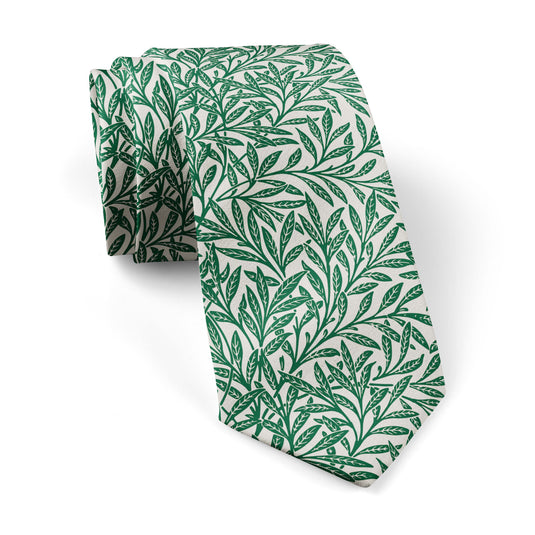 William Morris Nature Ornament Green Tie