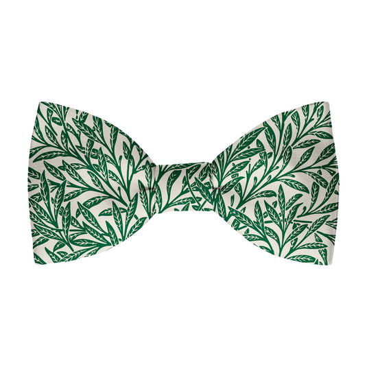 William Morris Nature Ornament Green Pre-Tied Bow Tie